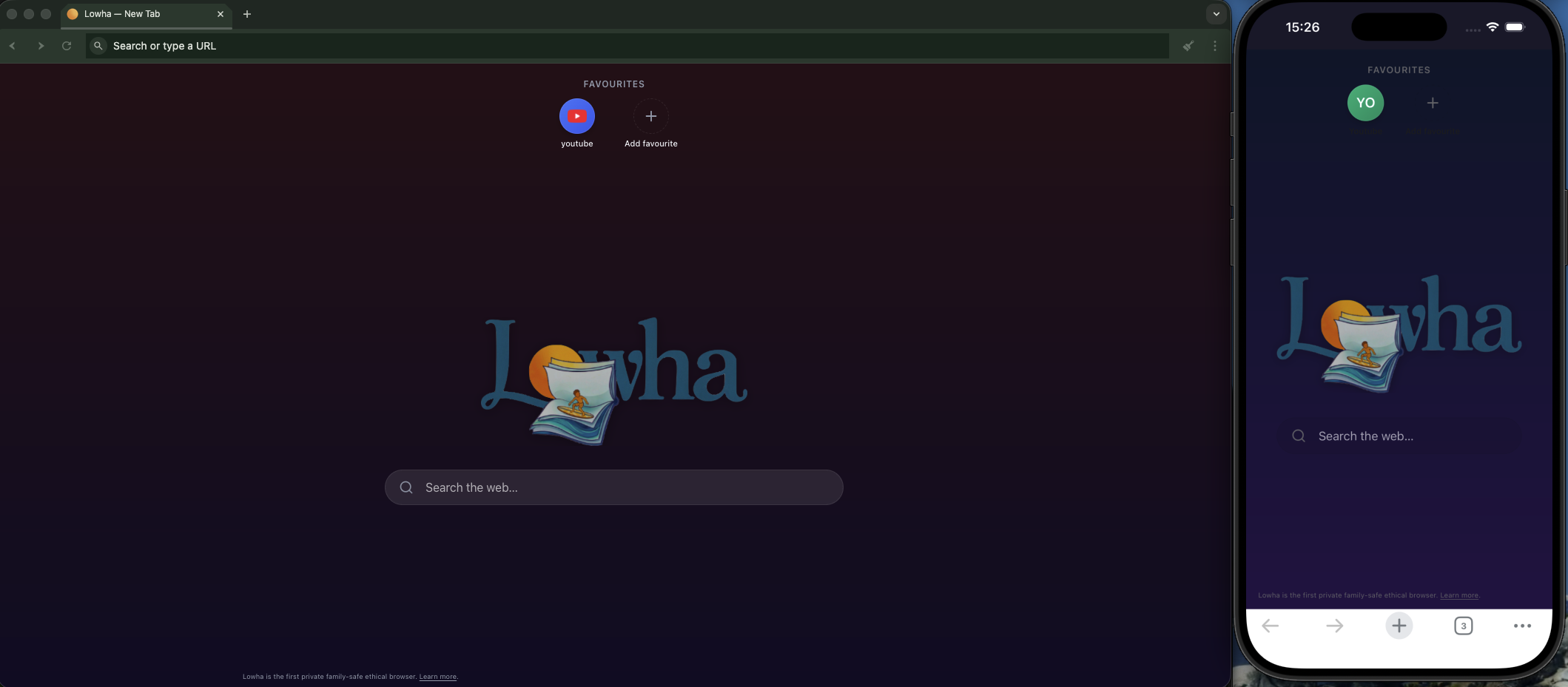 Lowha New Tab Page